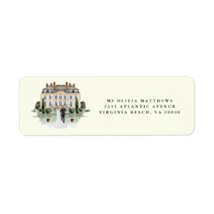 Etiqueta Elegante Country Manor Casamento de Ranch Countr