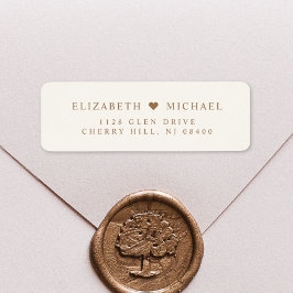 Etiqueta Elegante Cream Dourado Endereço de Devolução de Ca