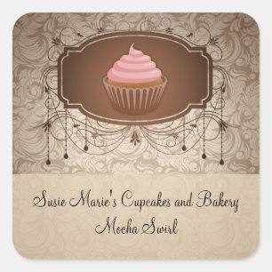 Etiqueta elegante da etiqueta do cupcake do