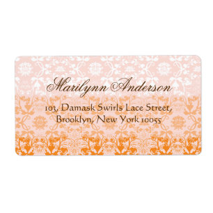 Etiqueta Elegante Damask Lace Floral Casamento vintage Addr