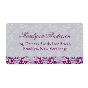 Etiqueta Elegante Damask Lace Floral Casamento vintage Addr