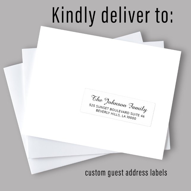 Etiqueta elegante de endereço individual branco pr (Criador carregado)