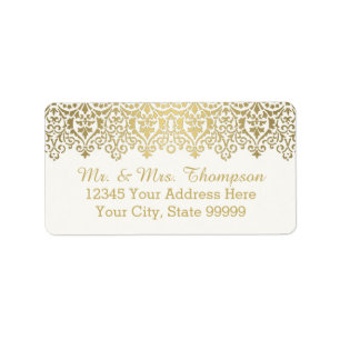 Etiqueta Elegante de Lace do Ouro de Vintage de Envelope Ca