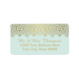 Etiqueta Elegante de Lace do Ouro de Vintage de Envelope Ca