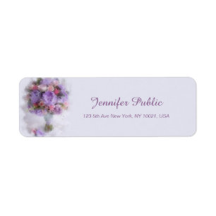 Etiqueta Elegante de Modelo de Folhas de Pintura de Óleo