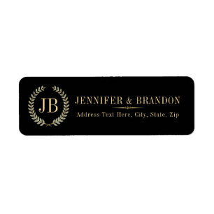 Etiqueta Elegante Dourado e Silver Laurel Wreath