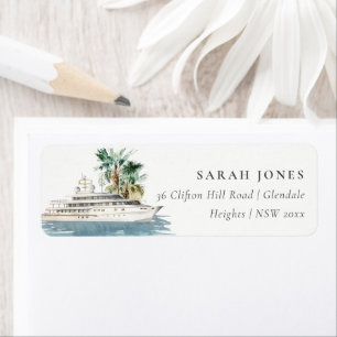 Etiqueta Elegante Dusky Cruise Ship Palm Seascape Address
