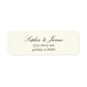 Etiqueta Elegante Endereço de Devolução de Casamento Preto