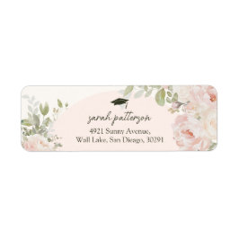 Etiqueta Elegante Endereço de Retorno Floral Rosa de Format