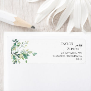 Etiqueta Elegante Eucalyptus Greenery RSVP Endereço de devo