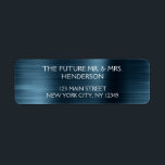 Etiqueta Elegante Folha Metálica Azul Moderno Casamento<br><div class="desc">Etiqueta de endereço de devolução de casamento azul elegante e moderno. O texto deste adesivo de letra manuscrita com pincel pode ser atualizado e personalizado com seu nome. Esta etiqueta de endereço de devolução faz parte de uma coleção de casamento correspondente e itens adicionais correspondentes podem ser solicitados entrando em...</div>