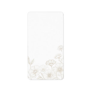 Etiqueta Elegante Fundo de Moldura de Arte de Linha Floral
