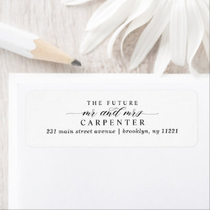 Etiqueta Elegante Futuro Simples Moderno Sr. Casamento