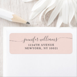 Etiqueta Elegante Garota Minimalista Rosa Bege Script