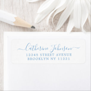 Etiqueta Elegante Girly Script Calliografia Dusty Blue