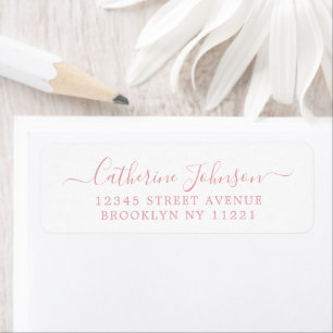 Etiqueta Elegante Girly Script Calliografia Dusty Rosa