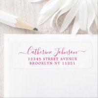 Elegante Girly Script Calliografia Magenta Rosa