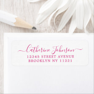 Etiqueta Elegante Girly Script Calliografia Magenta Rosa
