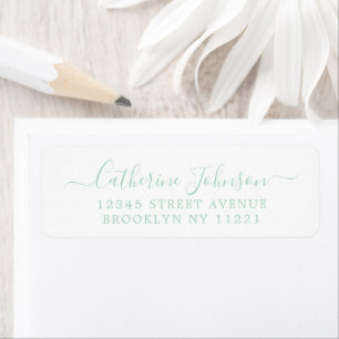 Etiqueta Elegante Girly Script Calliographic Mint Green