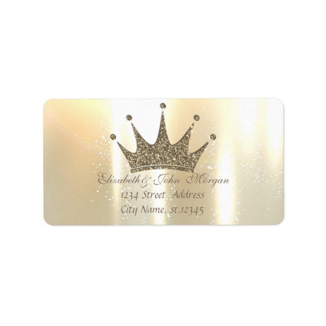 Etiqueta Elegante Glamorous Shiny, Glittery Tiara Princess (Frente)