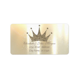 Etiqueta Elegante Glamourosa Brilhante, Tiara Glittery Prin