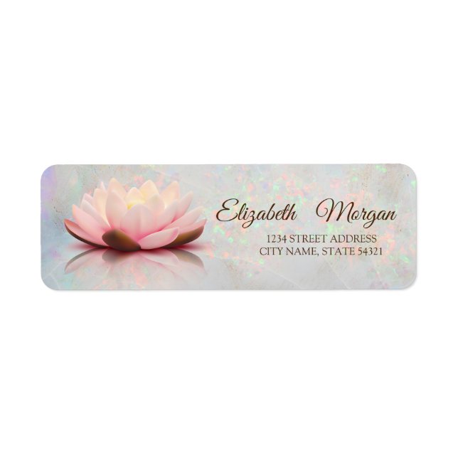 Etiqueta Elegante Glamouroso Lótus Opala Holográfico (Frente)