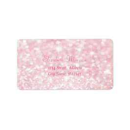 Etiqueta Elegante Glamouroso Rosa Espelhante, Bokeh