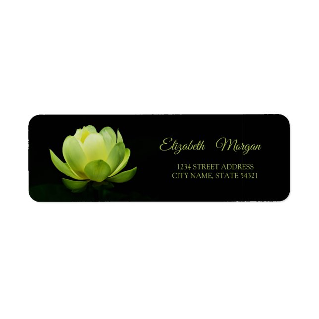 Etiqueta Elegante Glamouroso Rótulo de Lótus Verde (Frente)