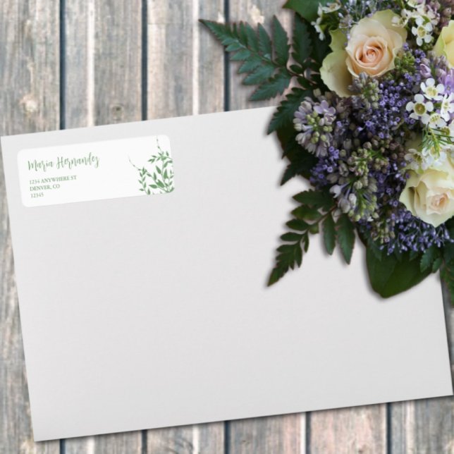 Etiqueta Elegante Greenery Quinceañera (Criador carregado)