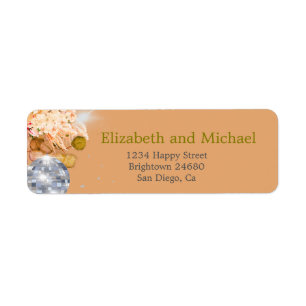Etiqueta Elegante Laranja Floral Eucalyptus Disco