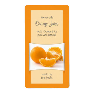 Etiqueta Elegante Laranja Juice Jam Marmalade