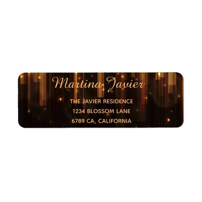 Etiqueta Elegante Mascarada Quinceañera 15 Birthday (Frente)