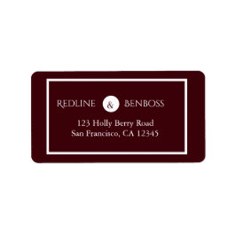 Etiqueta Elegante Minimalista Burgundy