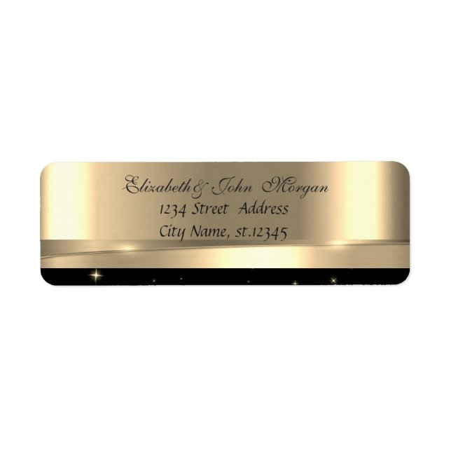 Etiqueta Elegante Na moda Dourado brilhante brilhante (Frente)