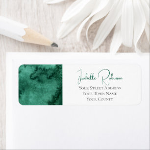 Etiqueta Elegante Noiva com Lavagem de Aquarela Verde Esmer