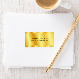Etiqueta Elegante Personalizado de aparência Dourada Faux