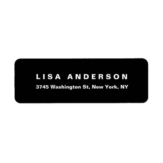 Etiqueta Elegante preto branco legível criativo moderno (Frente)