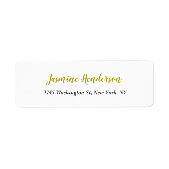 Etiqueta Elegante Profissional de Caligrafia Dourada (Frente)