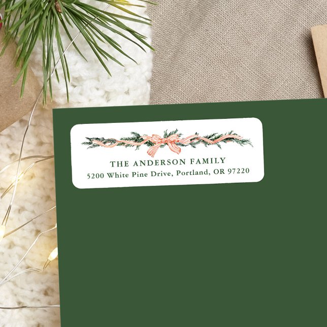 Etiqueta Elegante Red Strike Arco Endereço de devolução de  (Criador carregado)