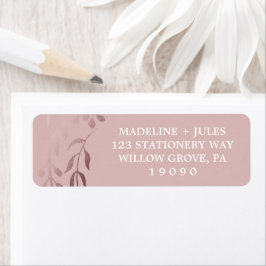 Etiqueta Elegante Rosa Dourado e rosa | Casamento de Quadro