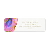 Elegante rosa e Blue Geode com Dourado
