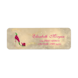 Etiqueta Elegante Rótulo de Endereço Chic Glamour - Salto