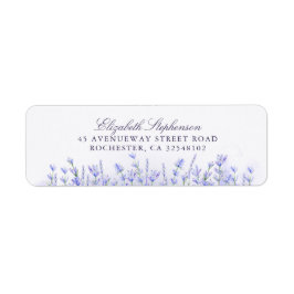 Etiqueta Elegante Roxo Floral Lavanda