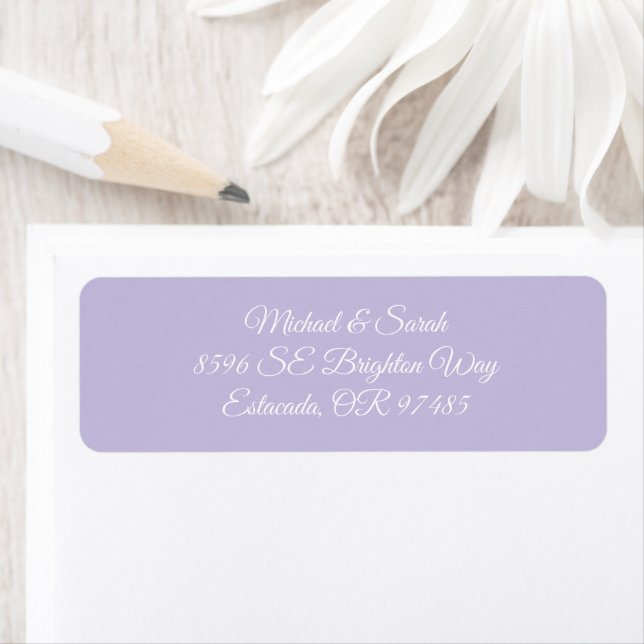 Etiqueta Elegante Roxo Lavanda Endereço de Devolução (Insitu)