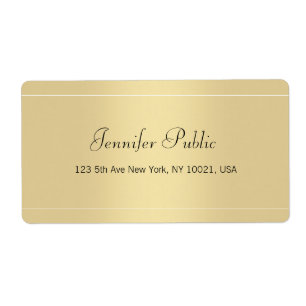 Etiqueta Elegante - Script de Caligrafia Dourada, Modelo-Mo