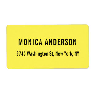 Etiqueta Elegante Simples Amarelo Único Original Profission