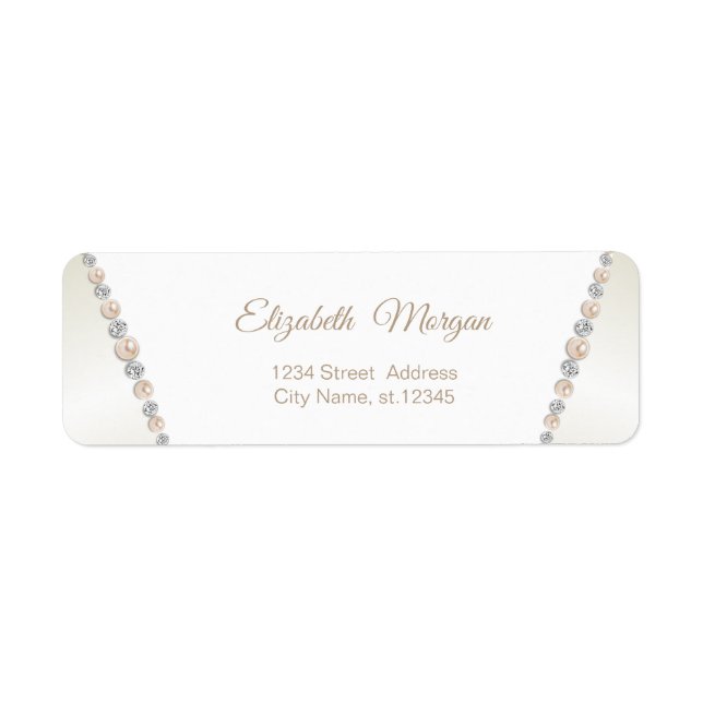 Etiqueta Elegante Sofisticado,Elegante Chique,Pérolas (Frente)