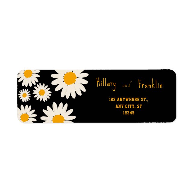 Etiqueta Elegante Summer Daisy Floral Romântico Personaliza (Frente)