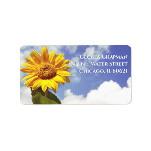 Etiqueta Elegante Sunflower Boho Personalizado Endereço de