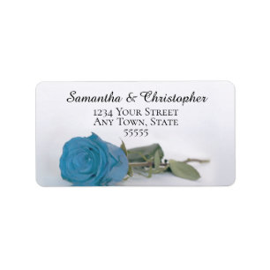 Etiqueta Elegante Turquoise Blue Rosa Casal